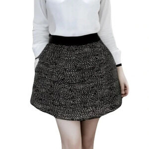 Central Park West/ Black and white polka dot/ Layered mini skirt/ Size  US XS